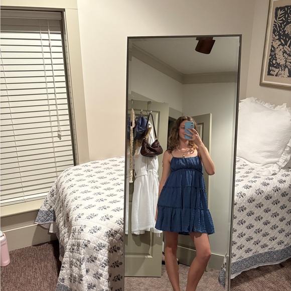 Chic Blue Tiered Sundress - Picture 1 of 3